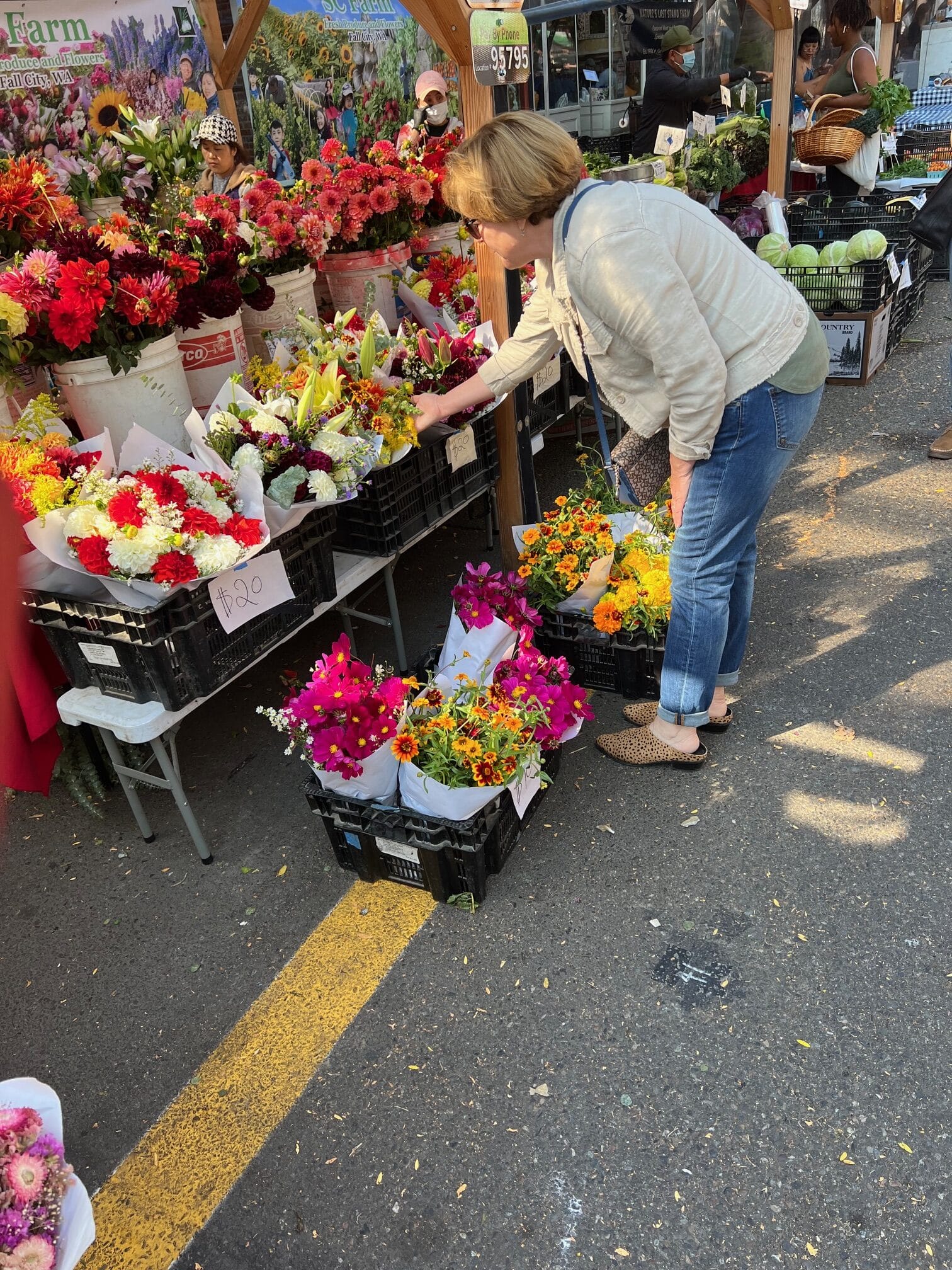 Flower stall on street